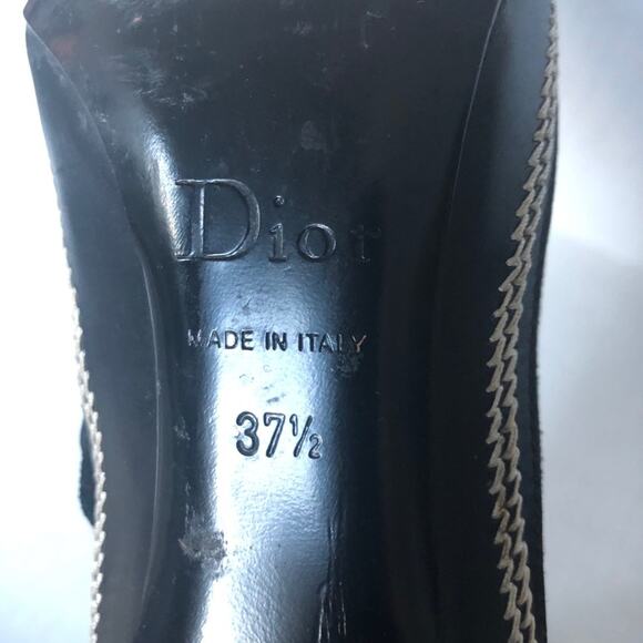 Christian Dior CD Suede Ankle Booties Black 37.5 - Picture 8 of 15